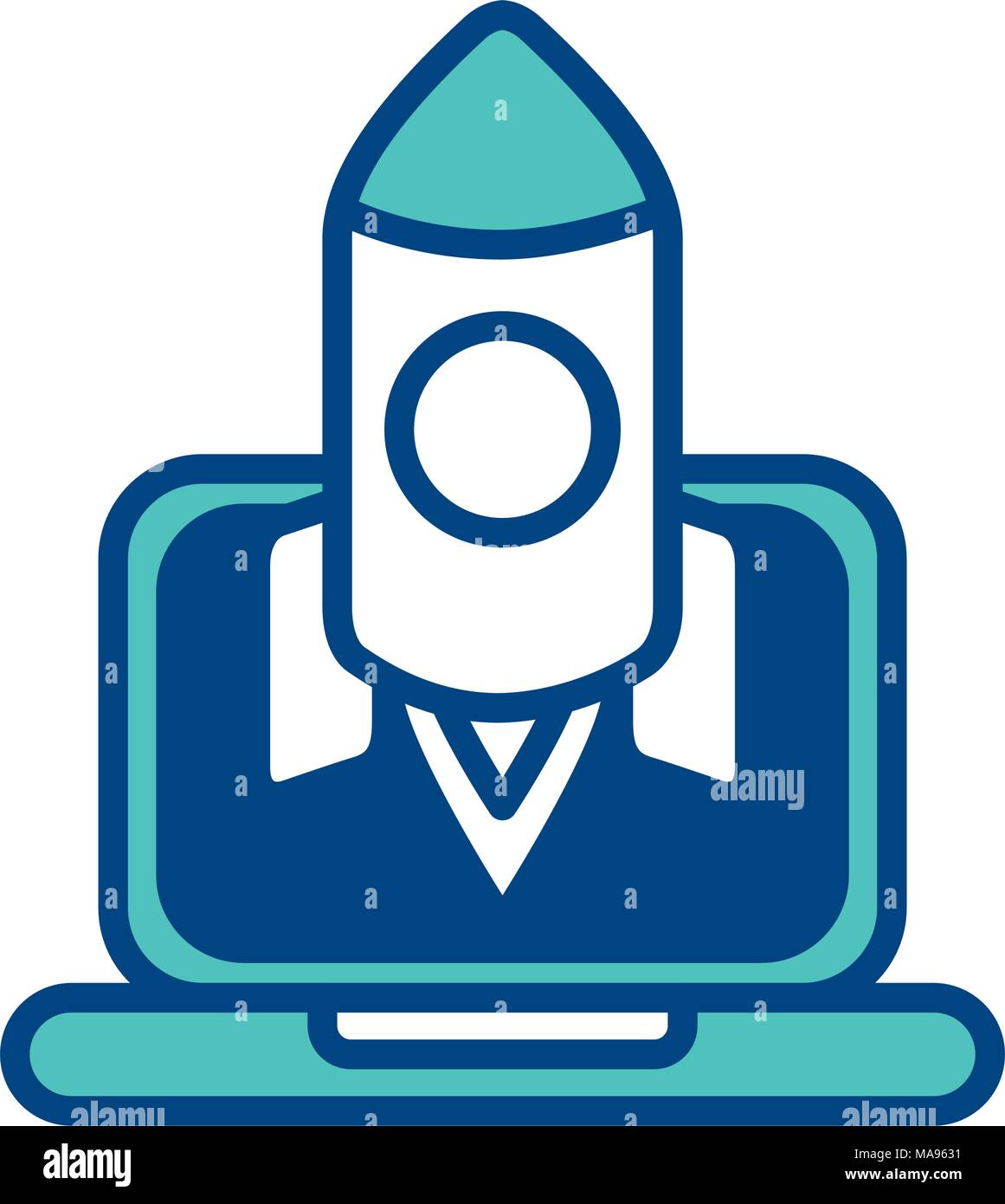 laptop computer rocket start up innovation Stock Vector Image & Art - Alamy