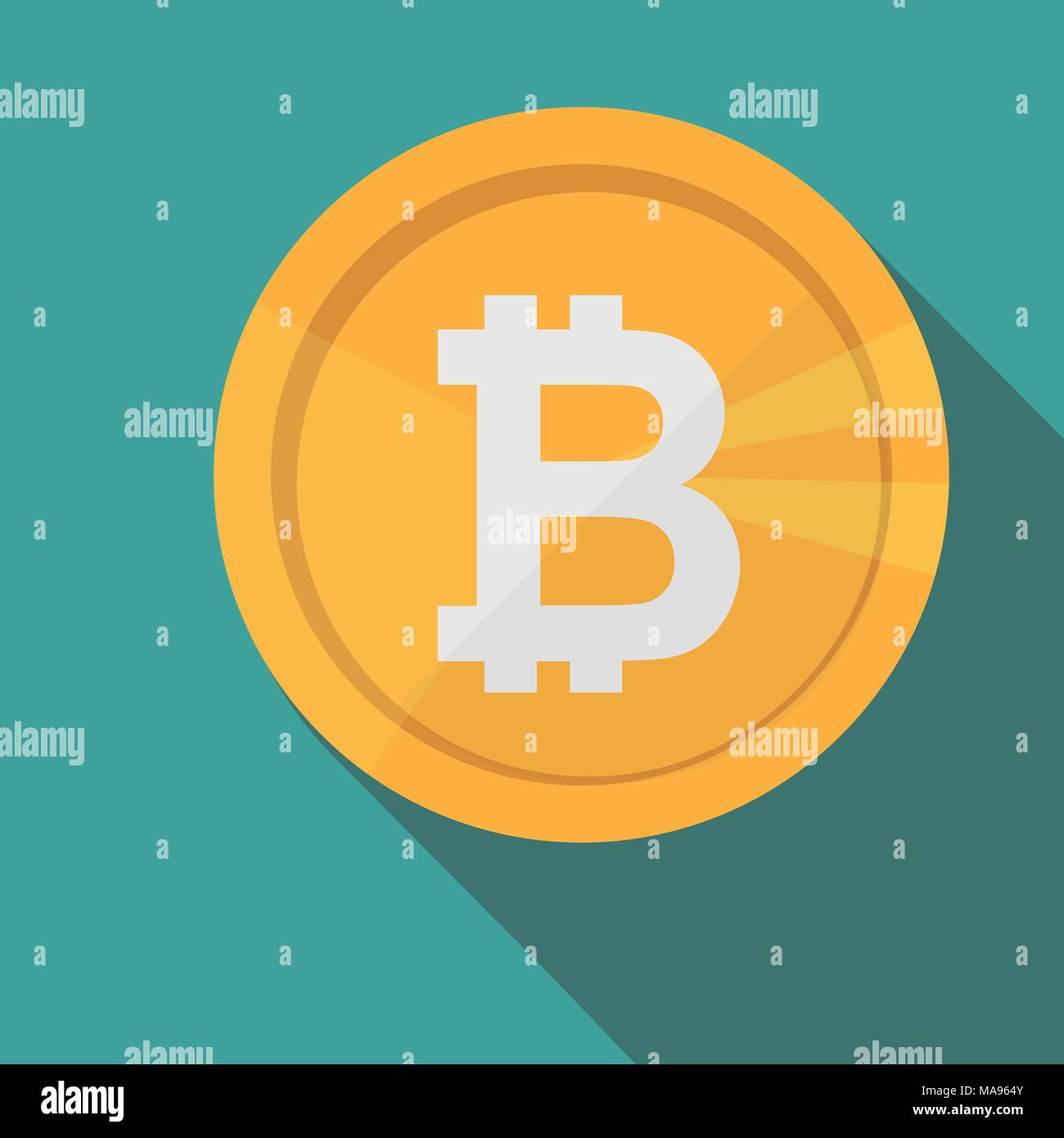 Bitcoin circle icon with long shadow. Flat design style. Crypto currency  simple silhouette. Modern, minimalist, round icon in stylish colors. Web  site Stock Vector Image & Art - Alamy