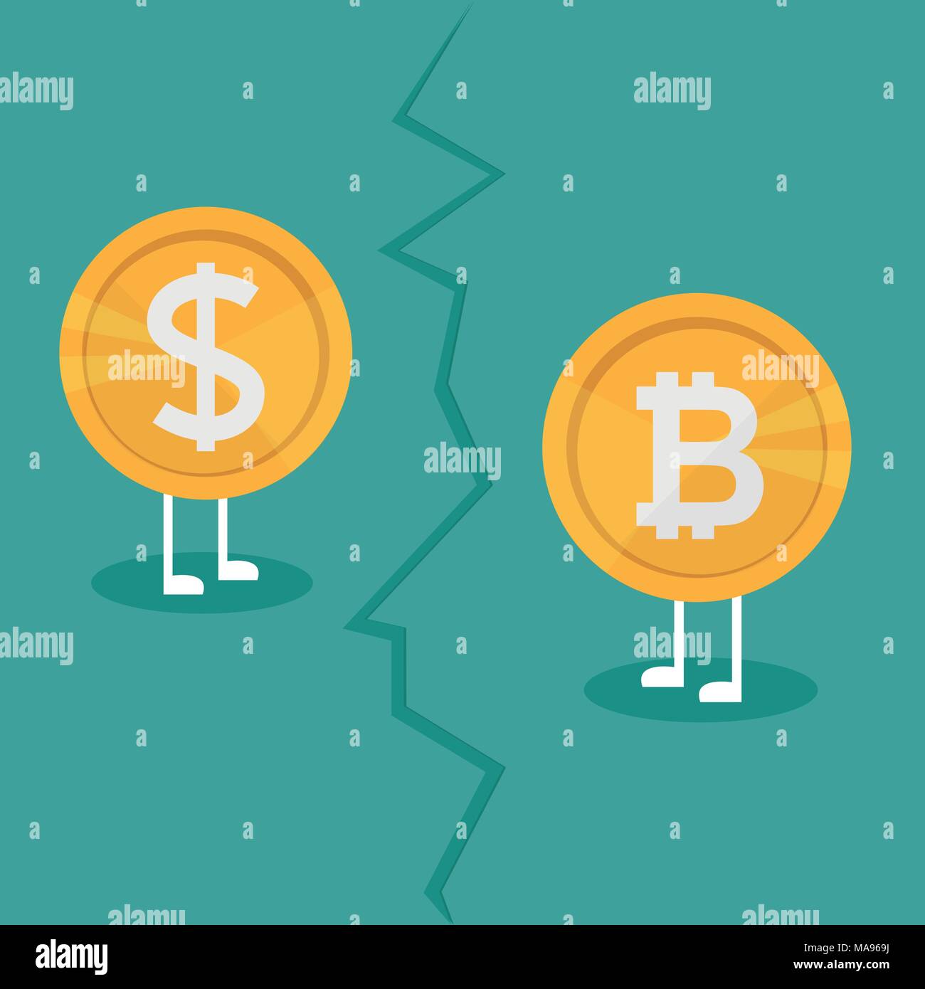 Bitcoin vs dollar Stock Vector Images - Alamy