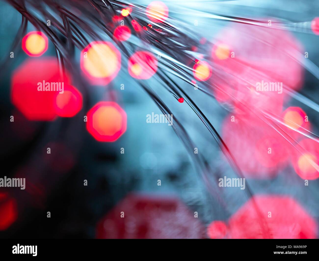 Fibre optics carrying data. Stock Photo