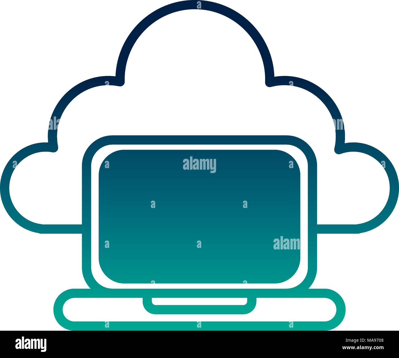 laptop cloud storage data digital Stock Vector Image & Art Alamy