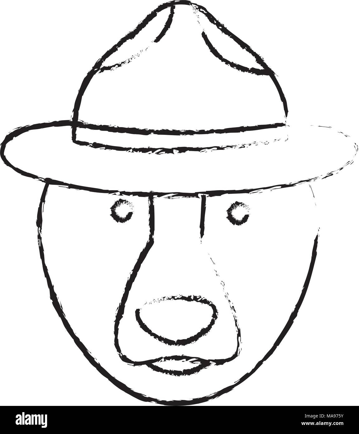 grizzly bear with hat wildlife cartoon Stock Vector Image &amp; Art - Alamy