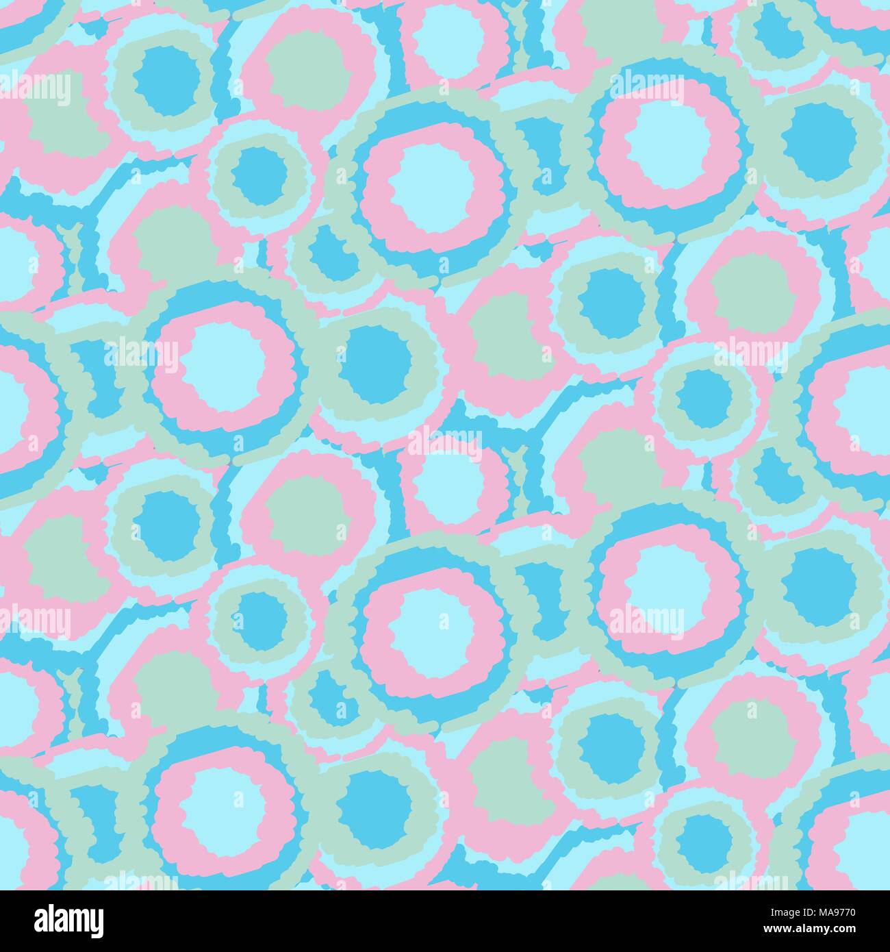Seamless repeating pattern consisting of circles drawn by hand Stock Vector