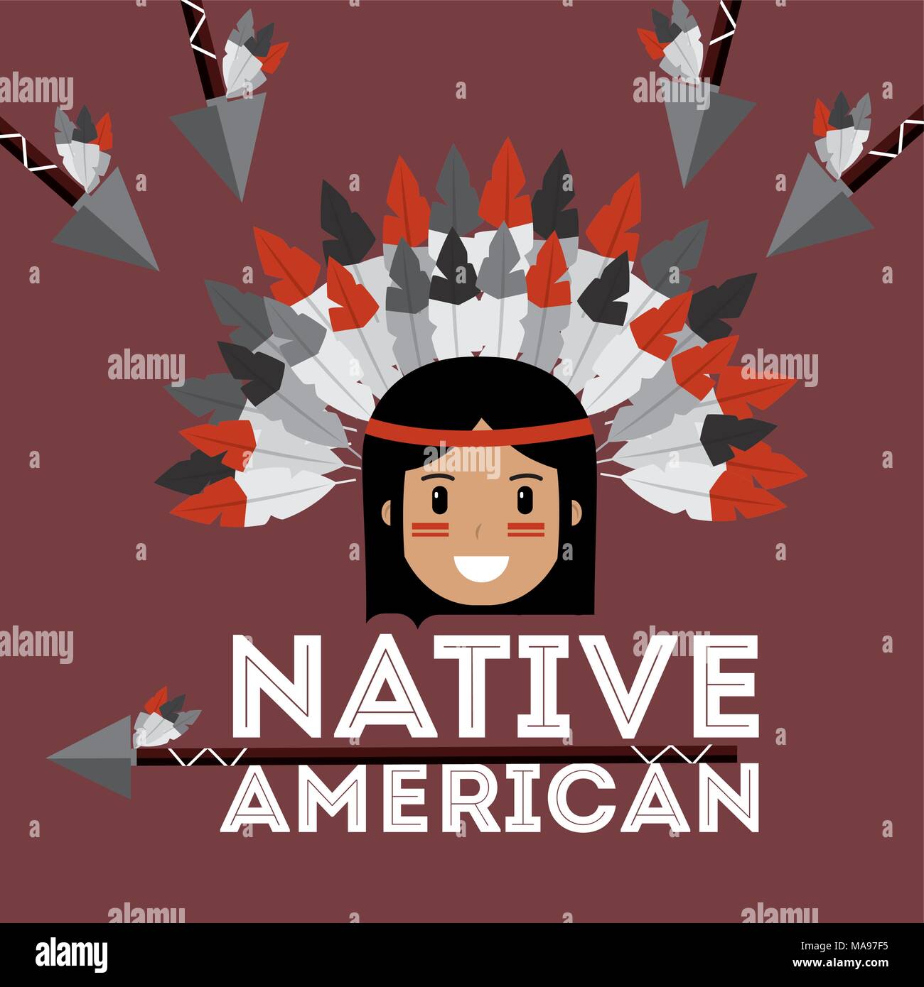 native american people cartoon Stock Vector