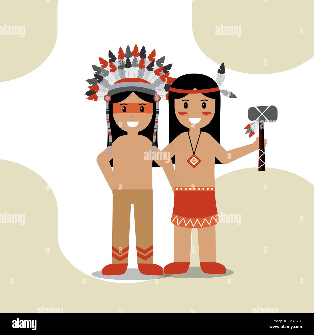 native american people cartoon Stock Vector