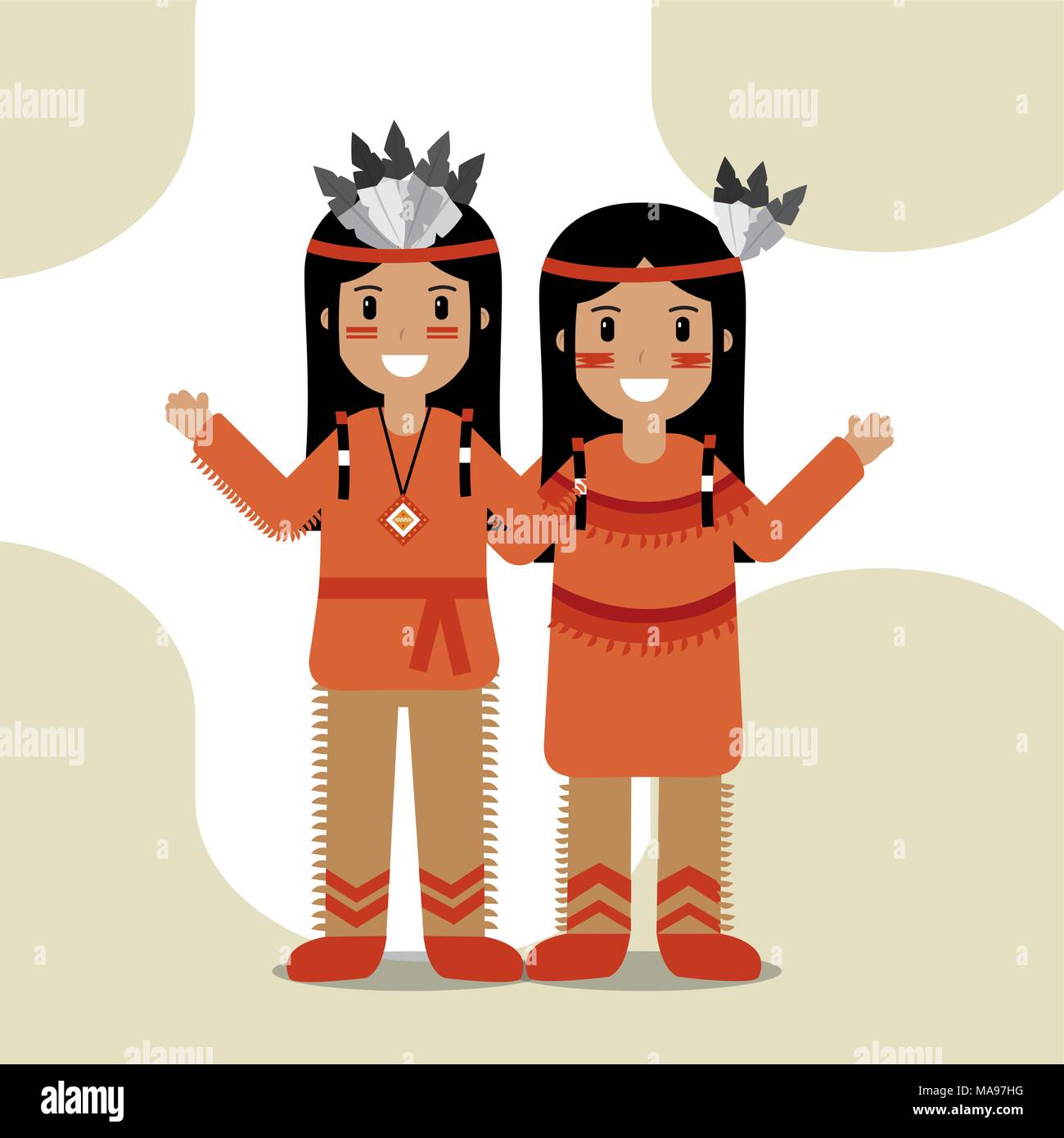 native american people cartoon Stock Vector Image & Art - Alamy