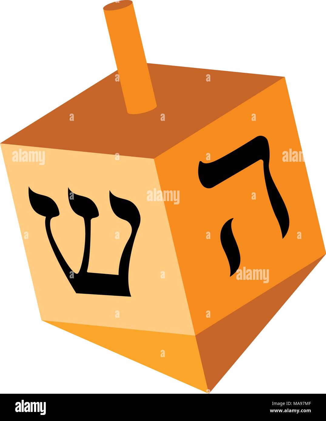 Jewish dreidel icon Stock Vector