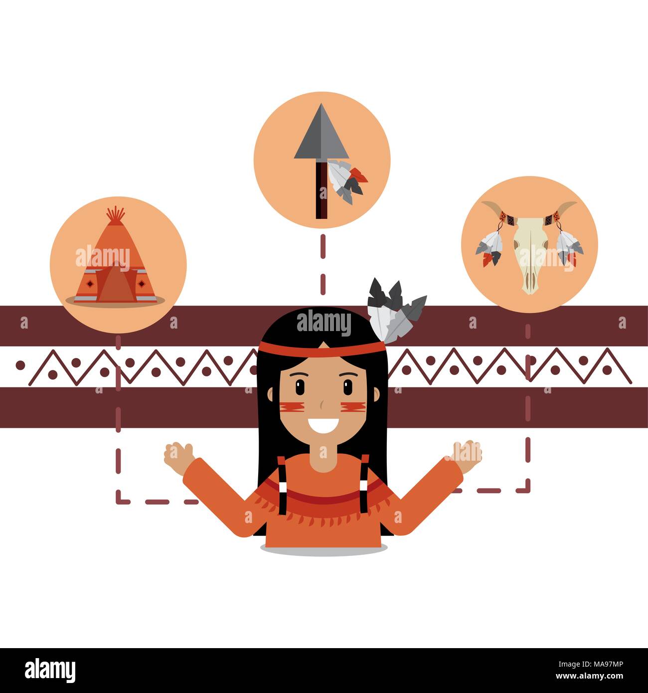 native american people cartoon Stock Vector Image & Art - Alamy
