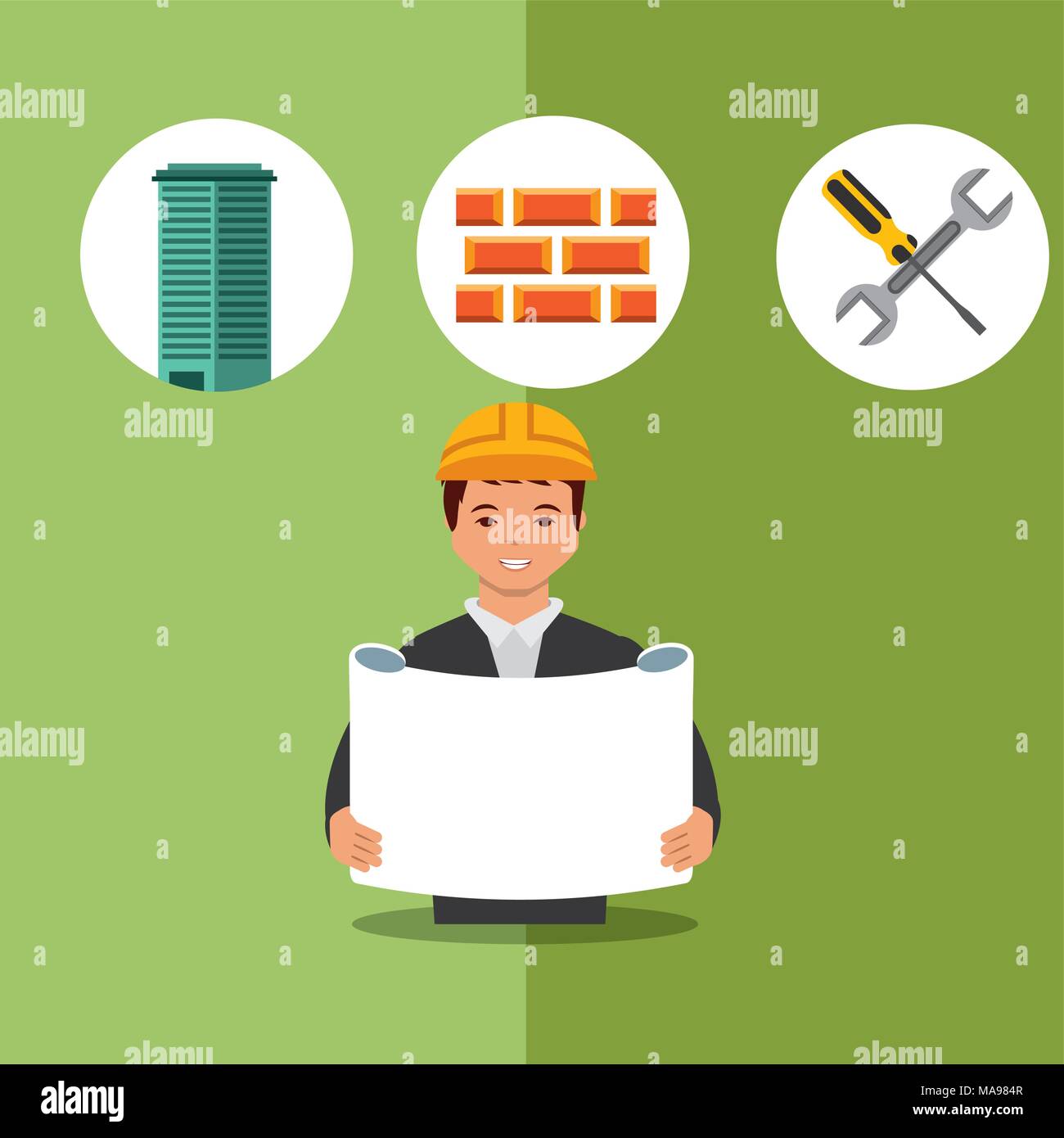 construction people tools Stock Vector