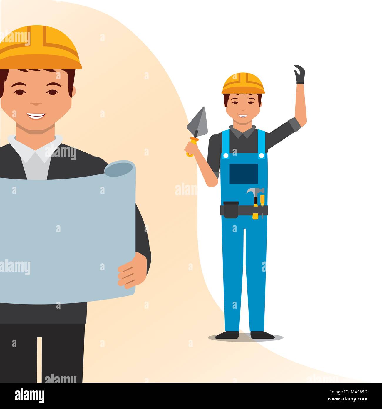 construction people tools Stock Vector