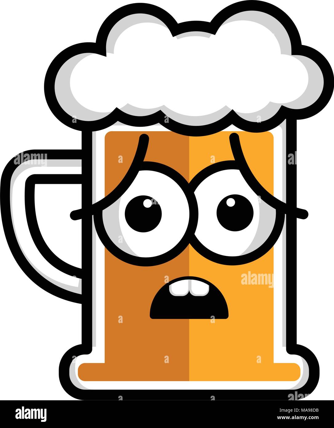 Worried beer cartoon character Stock Vector Image & Art - Alamy