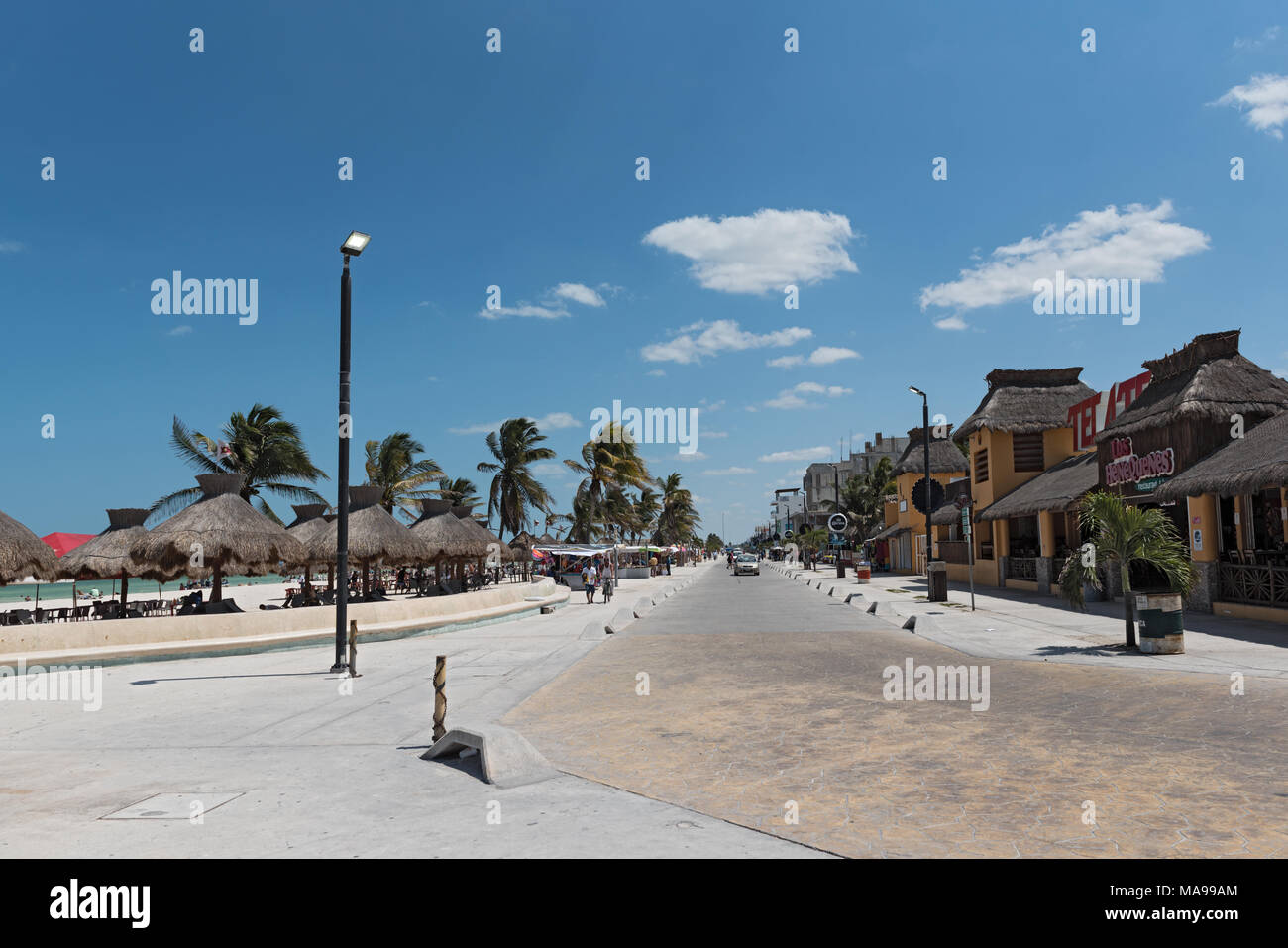 The beachfront of Progreso in the north of Merida, Yucatan, Mexico Stock Photo