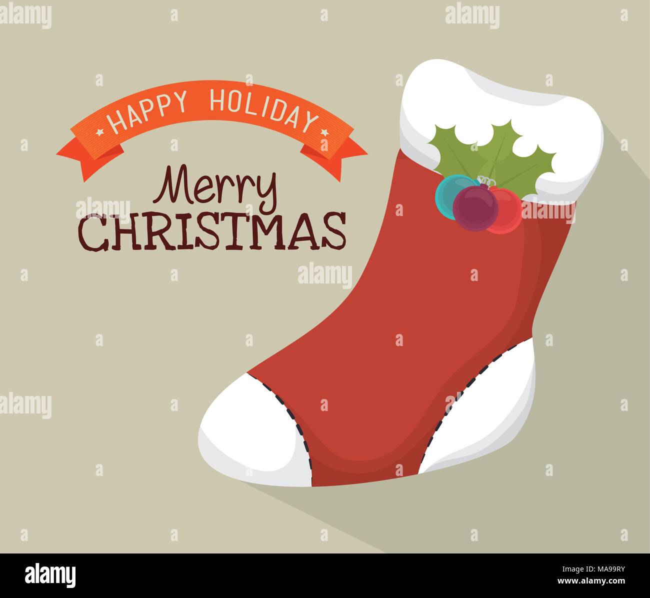 Merry christmas colorful card design, vector illustration graphic Stock ...