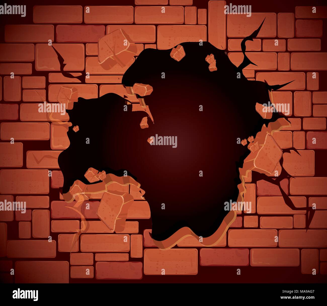 Broke concrete Stock Vector Images - Alamy