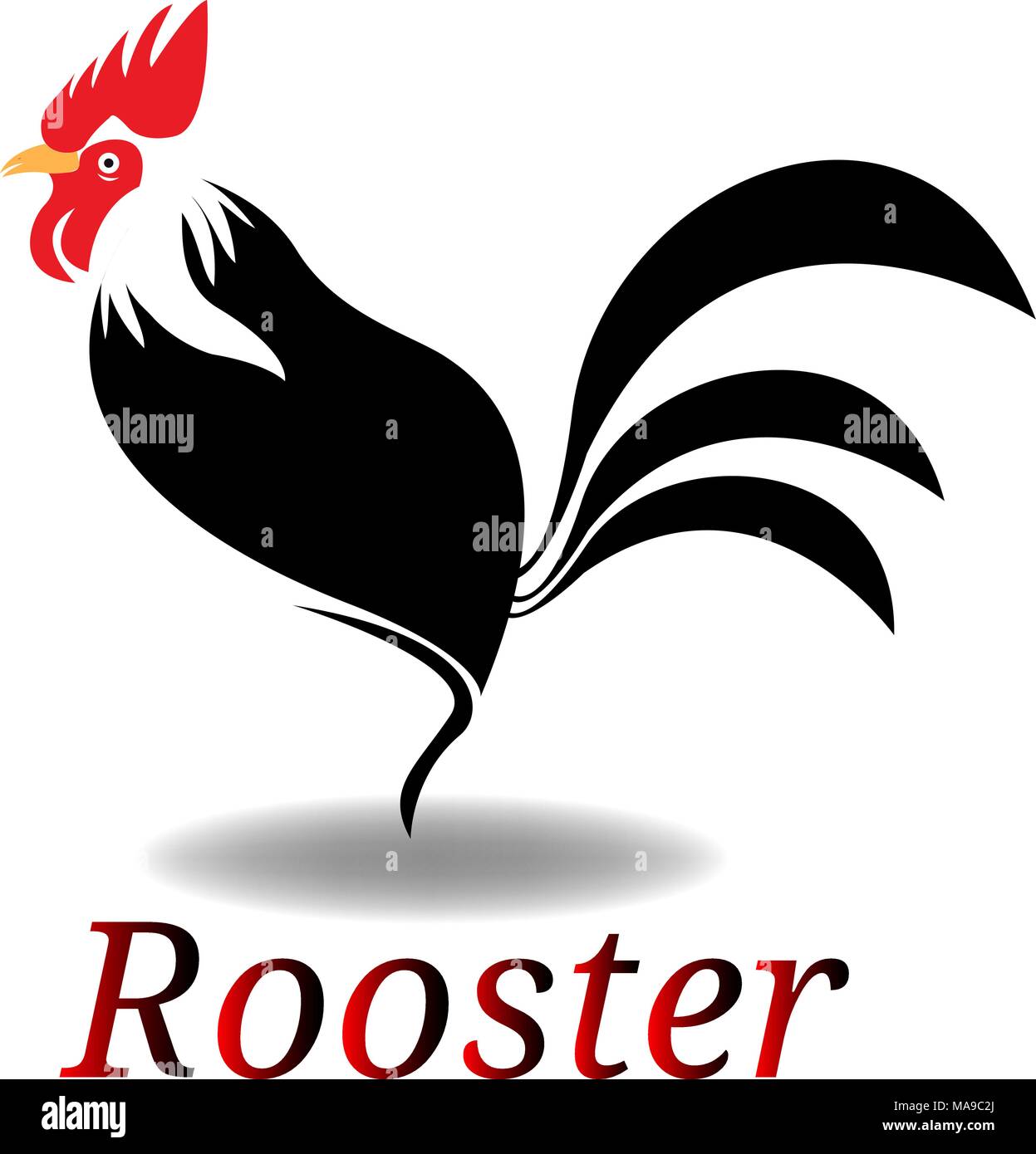 Rooster and cock hand drawn sketch on white background , vector ...