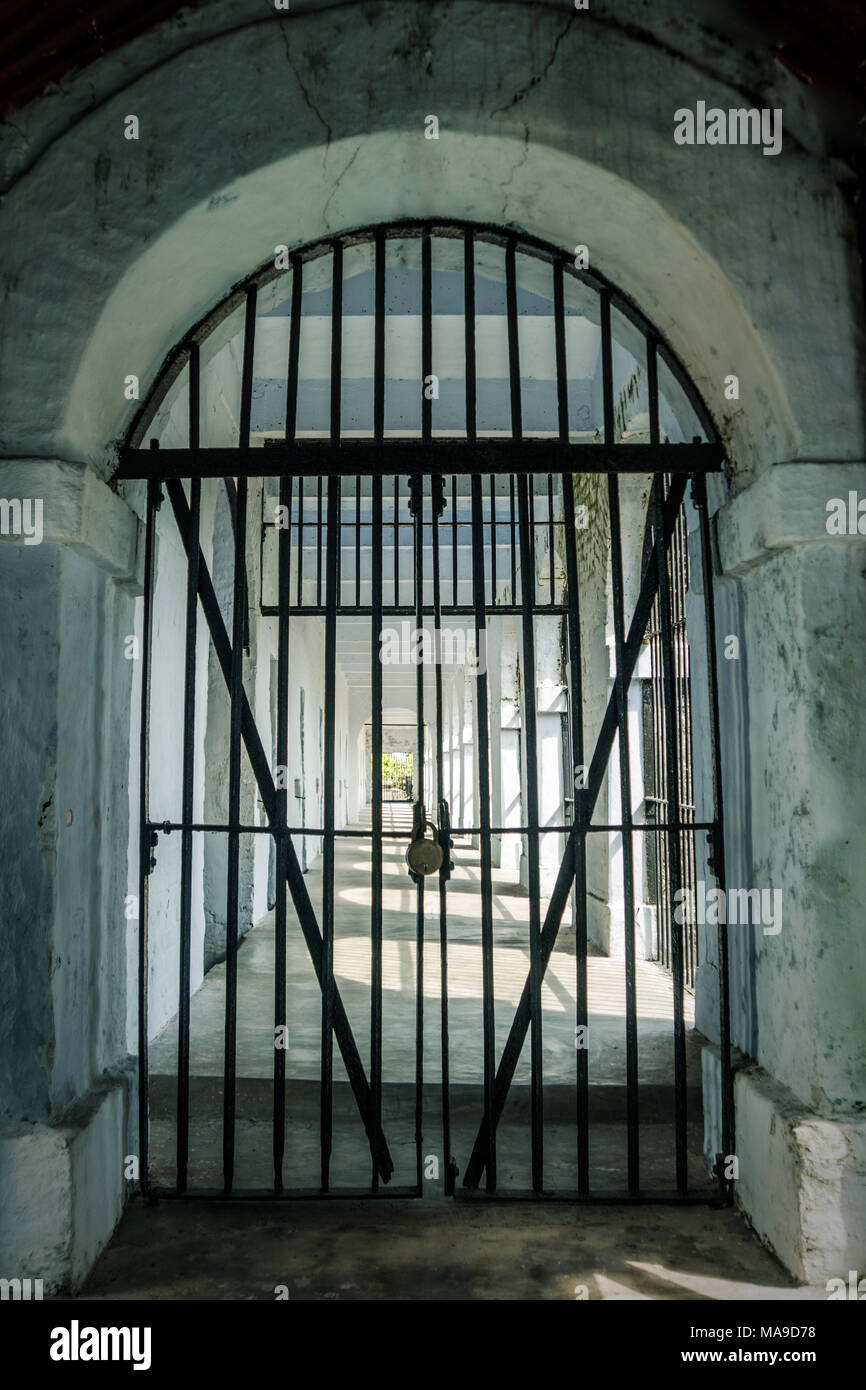 ancient dungeon. metal grill. Closed prison door. The concept of a prison, Gulag and political