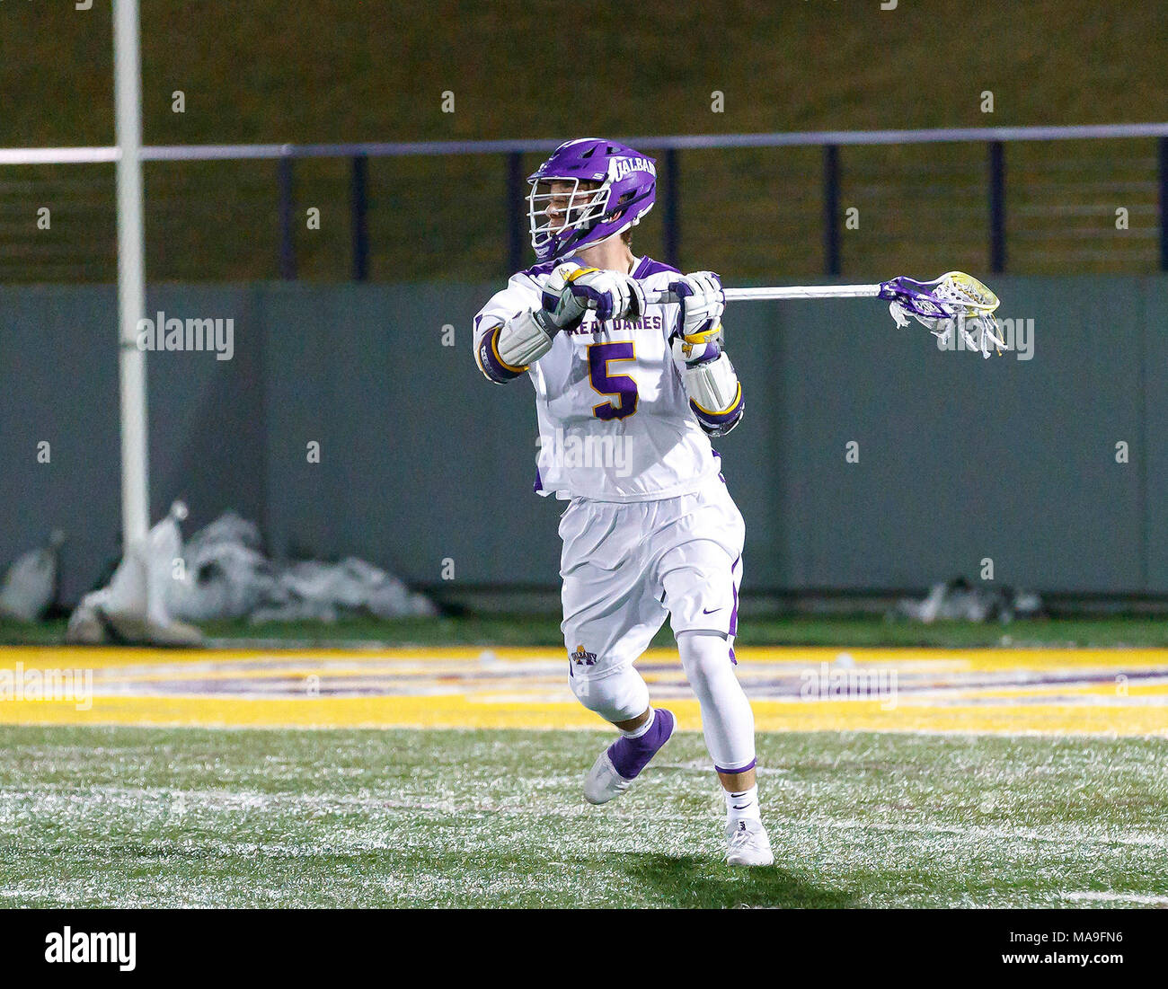Albany Ny Usa 28th Mar 2018 Ualbany Men S Lacrosse Defeats Harvard 14 6 On March 28 At Casey Stadium Connor Fields 5 Credit Csm Alamy Live News Stock Photo Alamy