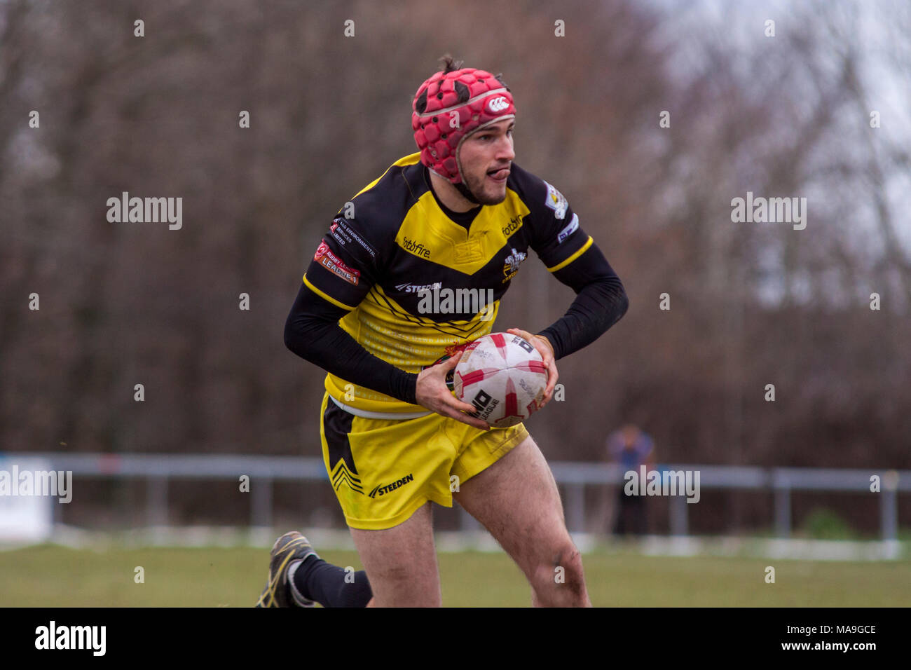 Llanelli, Wales. 29th Mar, 2018. West Wales Raiders face North Wales Crusaders in a Betfred League 1 Good Friday Derby Match at Stebonheath Park. Lewis Mitchell/Alamy Live News. Stock Photo