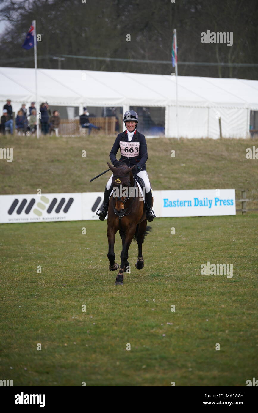 Burnham, UK. 30th March, 2018. 30/03/18 Burnham Market,Norfolk,UK.Day2 of the  Barefoot Retreats Burnham Market International Horse trials.Riders compete in the show Jumping and cross country. Credit: Scott Carruthers/Alamy Live News Stock Photo