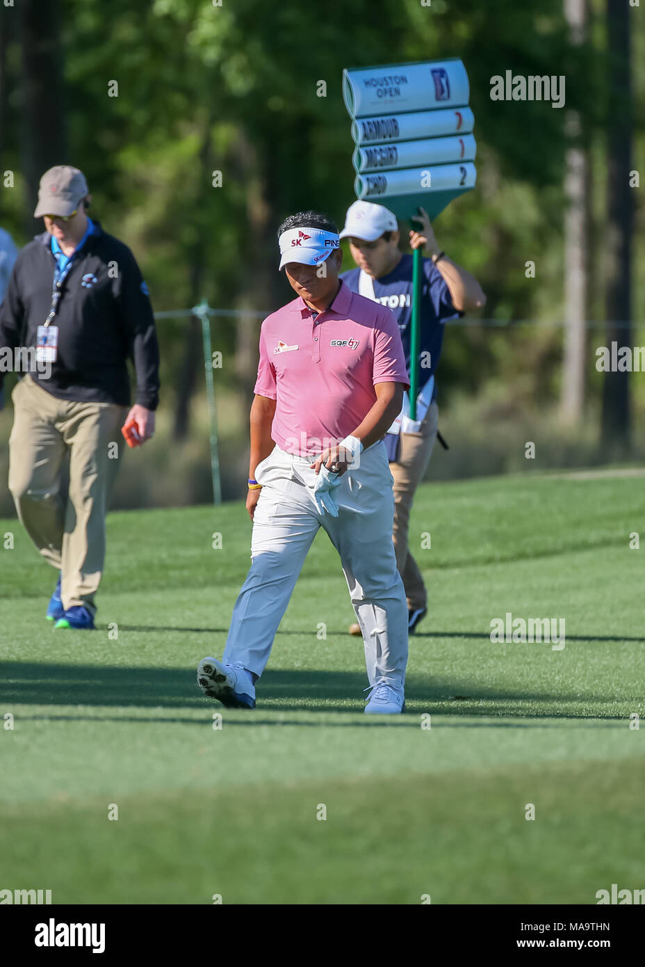 Humble, Texas, USA. 30th Mar, 2018. K.J. Choi (KOR) heads down 8 during Round 2 of the Houston Open on March 30, 2018 at Golf Club of Houston in Humble, Texas. Credit: Action Plus Sports/Alamy Live News Stock Photo
