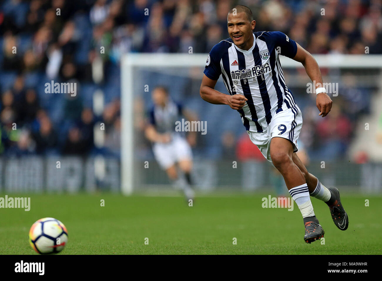 West Bromwich , UK, 31 Mar 2018. Jose Salomon Rondon of West Bromwich  Albion in action. Premier League match, West Bromwich Albion v Burnley at  the Hawthorns Stadium in West Bromwich on