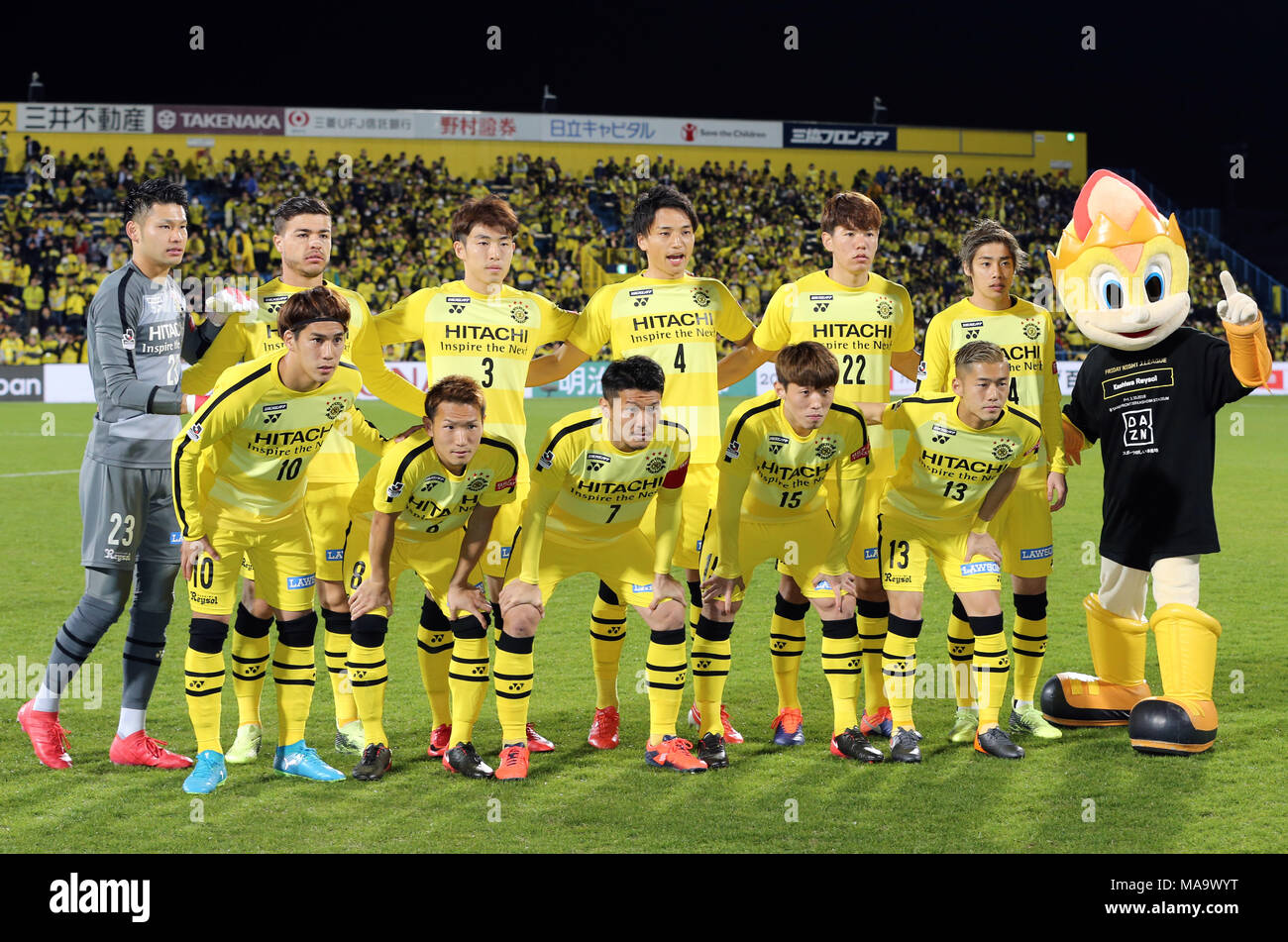 Kashiwa Reysol team group line-up, MARCH 30, 2018 - Football / Soccer : 2018 J1 League match between Kashiwa Reysol 2-1 Vissel Kobe at Hitachi Kashiwa Stadium in Chiba, Japan. (Photo by AFLO) Stock Photo