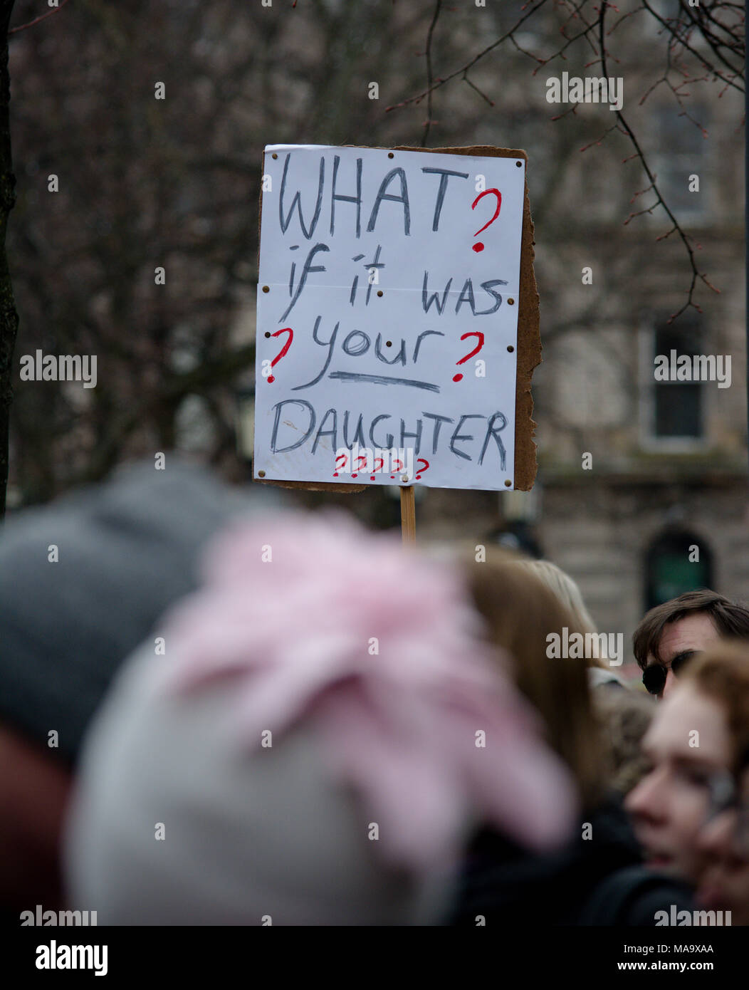 Belfast, UK, 31 Mar 2018. Protestors at I Believe Her rally in Belfast City Centre. Credit: DMc Photography/Alamy Live News Stock Photo
