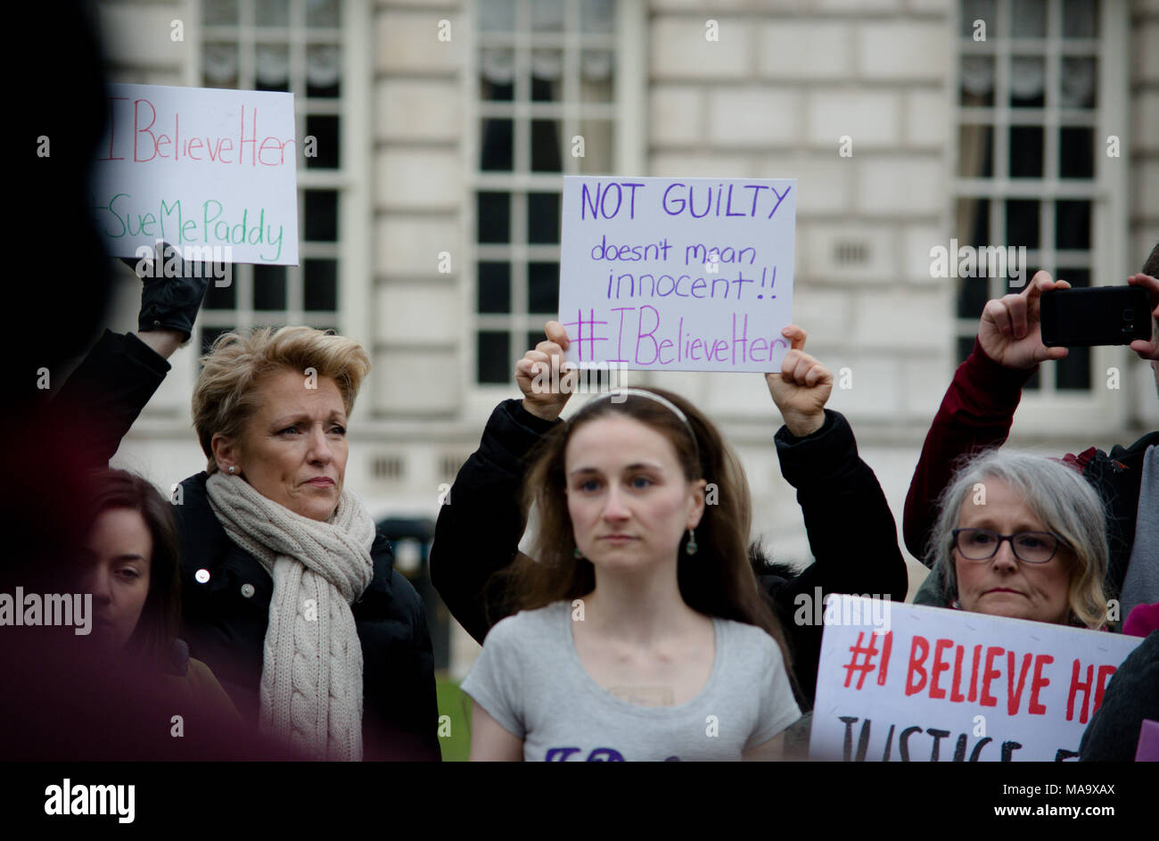 Belfast, UK, 31 Mar 2018. Protestors at I Believe Her rally in Belfast City Centre. Credit: DMc Photography/Alamy Live News Stock Photo