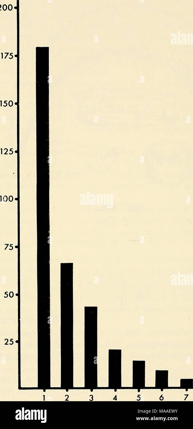 . Ecology and behavior of the Manatee (Trichechus manatus) in Florida . 8 10 NUMBER OF MANATEES AT EACH SIGHTING Fig. 30. Frequency distribution of sightings of single and various-sized groups of manatees (a cow with calf is considered a single animal). Data are from 335 aerial sightings outside the cold-induced congregations. Stock Photo