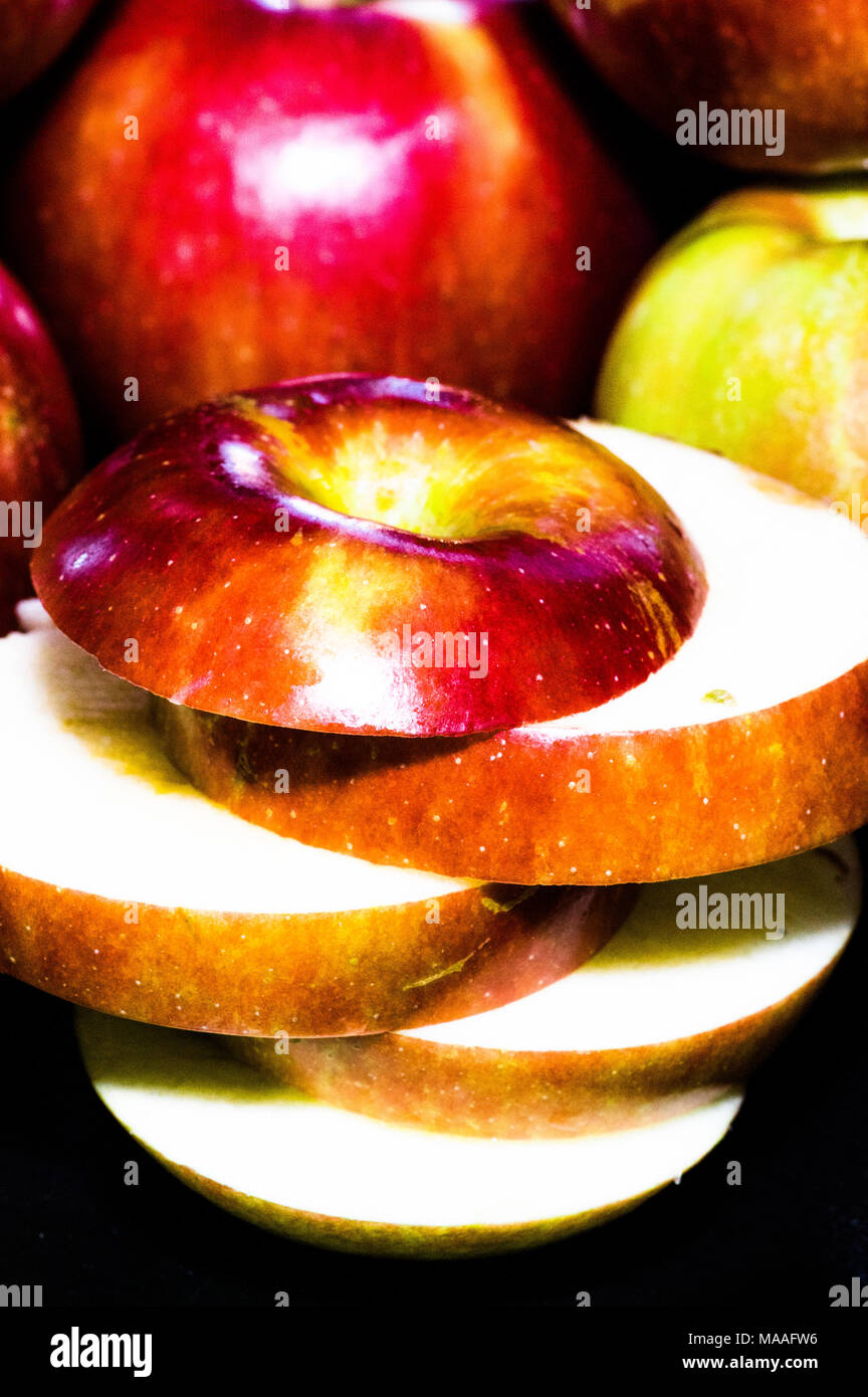 Pomme tranche Stock Photo