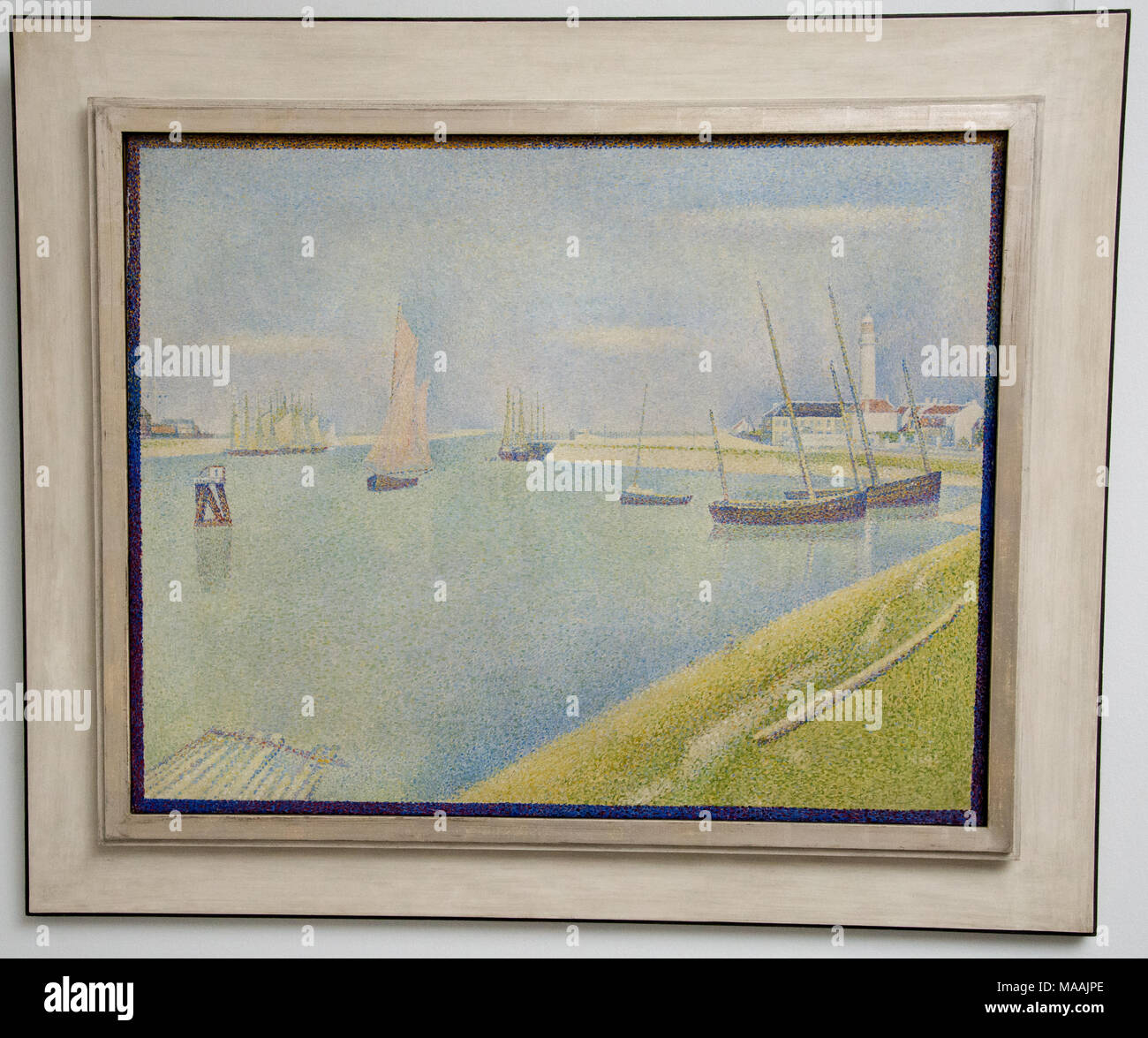 'Le chenal de gravelines direction de la mer' ' by Georges Seurat, museum Kroller Muller, Otterloo, Holland Stock Photo