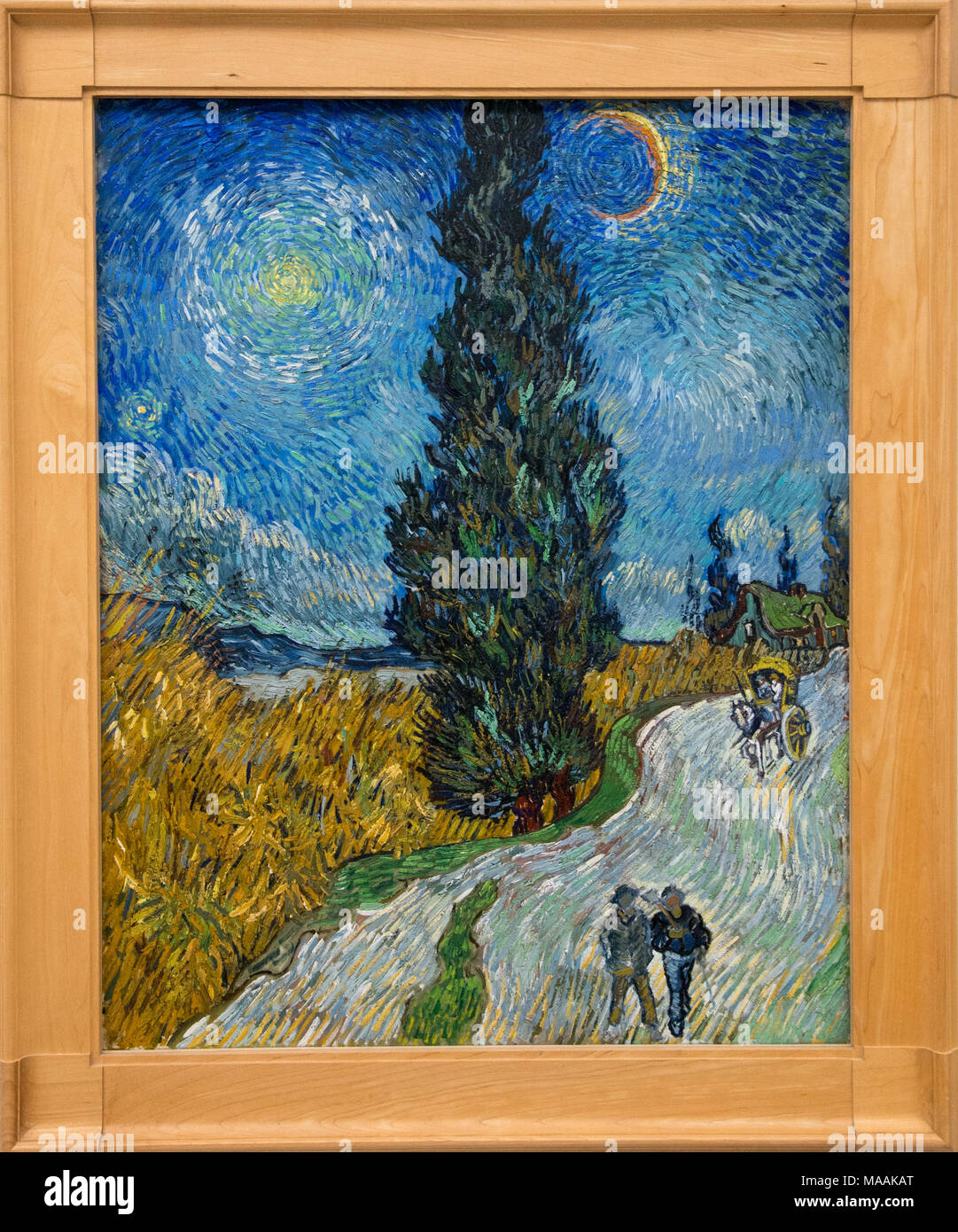 'Country road in Provence by night' by van Vincent van Gogh, museum Kroller Muller, Otterloo, Holland Stock Photo