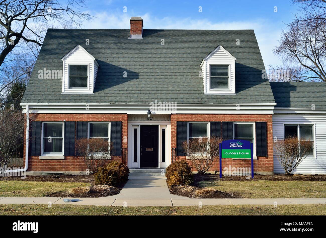 Aurora, Illinois, USA. The Founders House at Aurora University, a