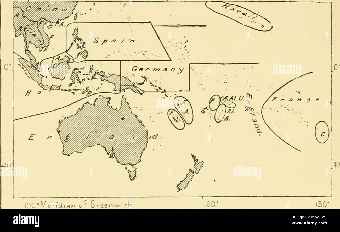 . The earth and its inhabitants .. . Al. Germany. P. TJ. Portugal. United States. C. Chili flowed in, and the British Government even placed the fertile island of Norfolk at the disposal of the overcrowded community. Most of the islanders accepted this offer, but some have since returned to Pitcairn. Easter Island, or Rapa Niii, that is &quot; Great Rapa,&quot; famous for its monolithic monuments and hieroglyphic tablets, lies 1,300 miles east of Pitcairn. After its occupation by some Tahitian immigrants, it was regarded as virtually a French possession ; but it has now been assigned to Chili, Stock Photo