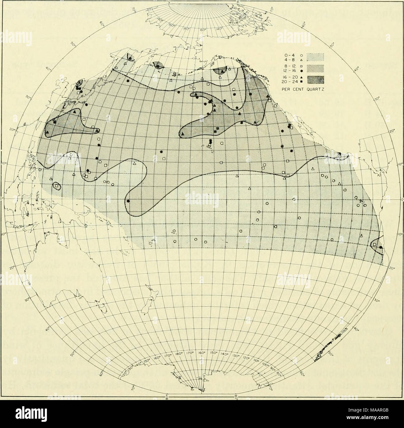 Quartz Distribution . The Earth beneath the sea : History . Fig. 22. Areal distribution of ...
