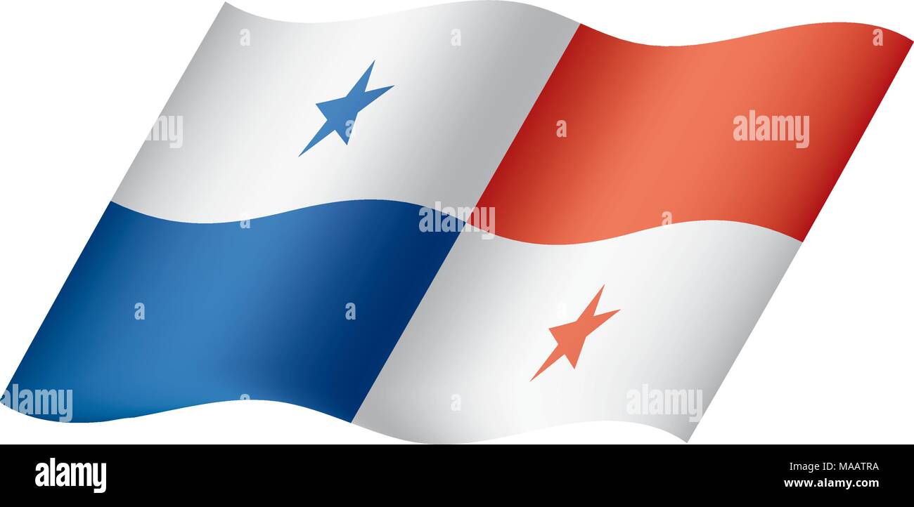 Panama flag, vector illustration Stock Vector