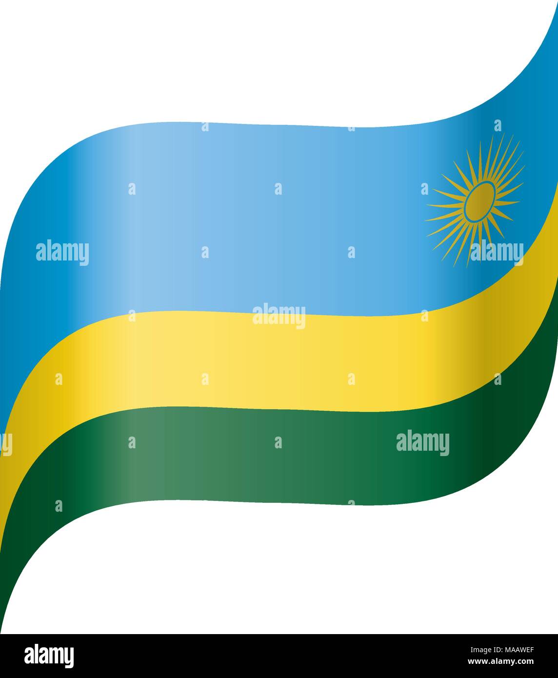 Rwanda flag, vector illustration Stock Vector