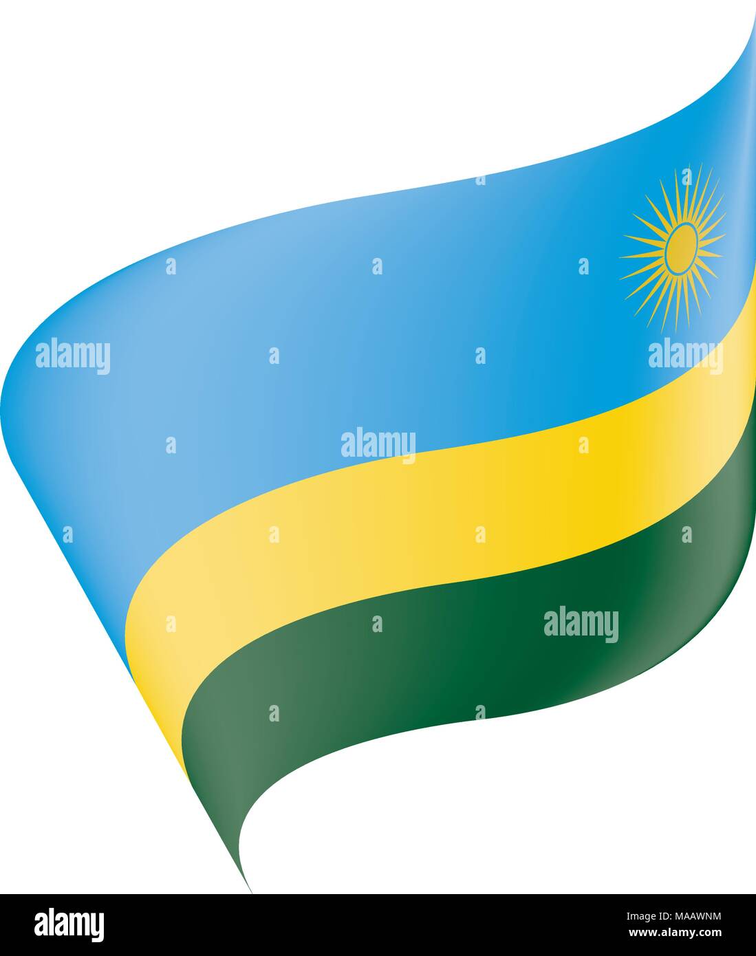 Rwanda flag, vector illustration Stock Vector