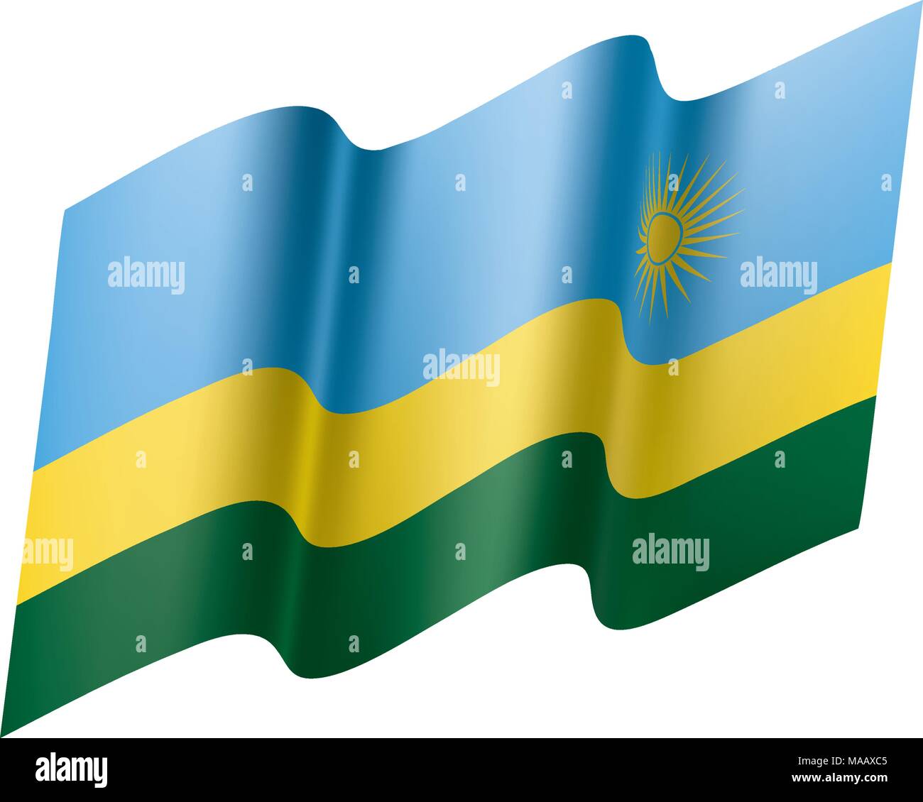 Rwanda flag, vector illustration Stock Vector