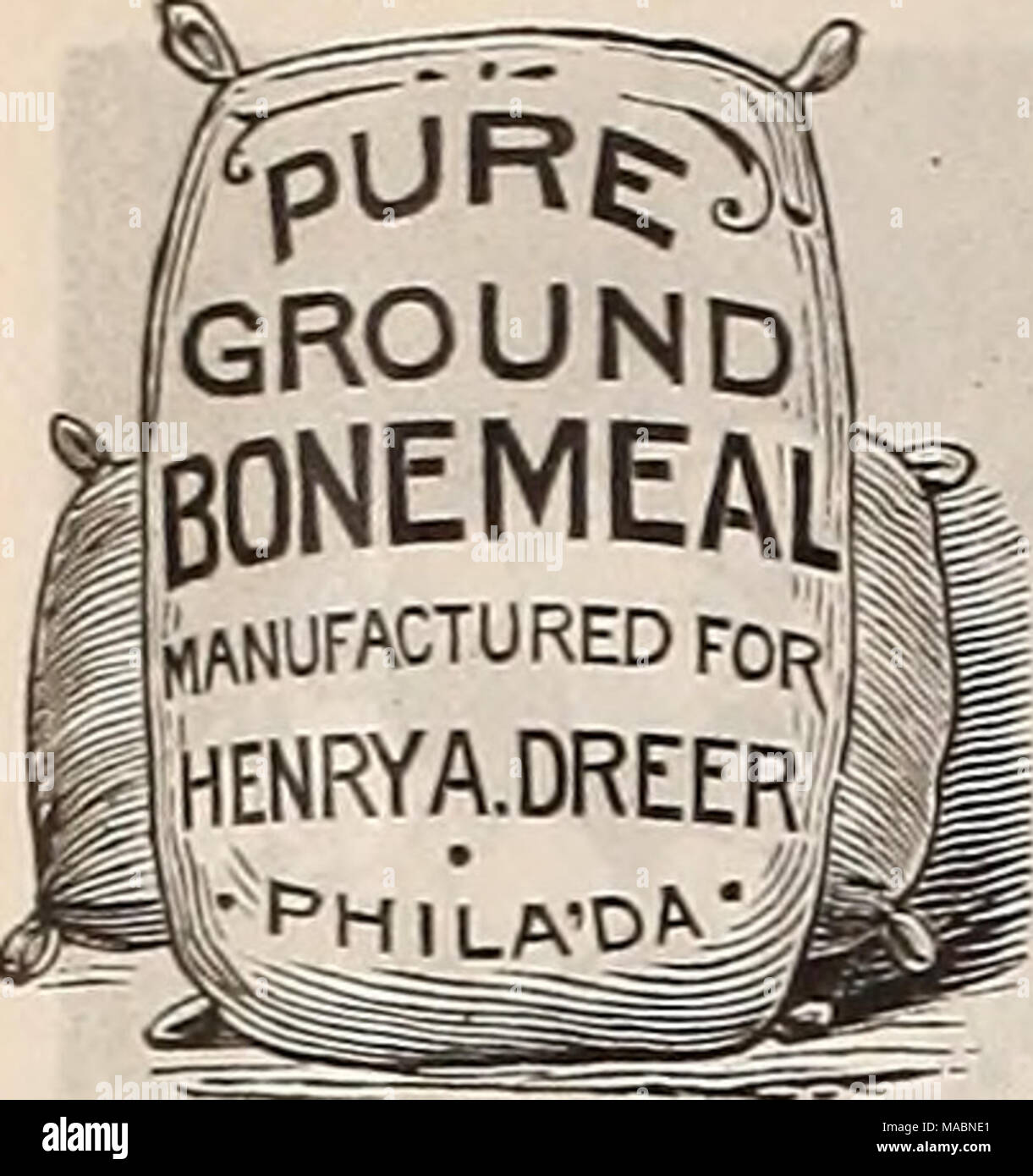 . Dreer's quarterly wholesale price list of seeds, plants, bulbs, &amp;c. : summer edition July 1895 August . FE-RTILIZEKS. DREER'S AMMONIATED BONE PHOSPHATE. A valuable fertilizer for the garden and farm, made from pure materials, and certain to give satisfactory results. Per sack of 200 lbs., $3.00 ; per ton, $27.00. CLAY'S FERTILIZER. Highly recommended for all purposes in the vegetable, fruit and flower garden, specially adapted in rose forcing. In sacks as im- ported,  cwt. $2.00 ; I cwt. $3.50 ; 1 cwt. $6.25. 1 CANADA TJNLE ACHED HARDWOOD ASHES. Per bbl. (about 250 lbs.), $2.50 ; per to Stock Photo