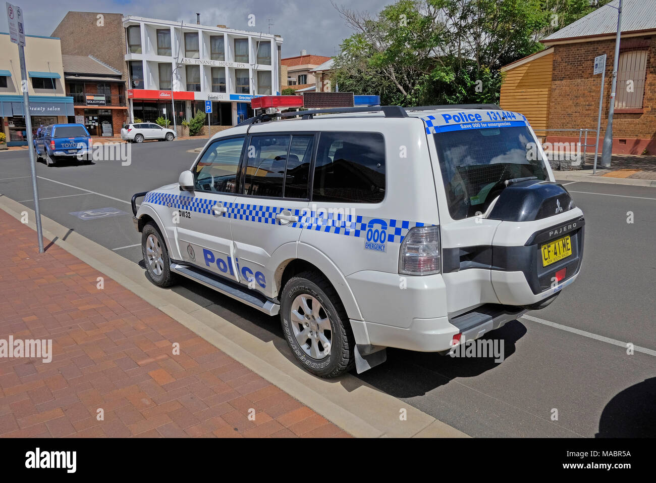 new south wales police 4wd in the street in Armidale Stock Photo