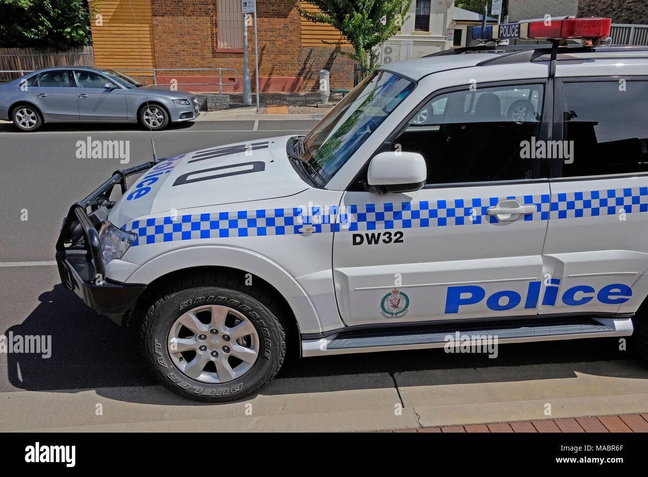 new south wales police 4wd in the street in Armidale Stock Photo