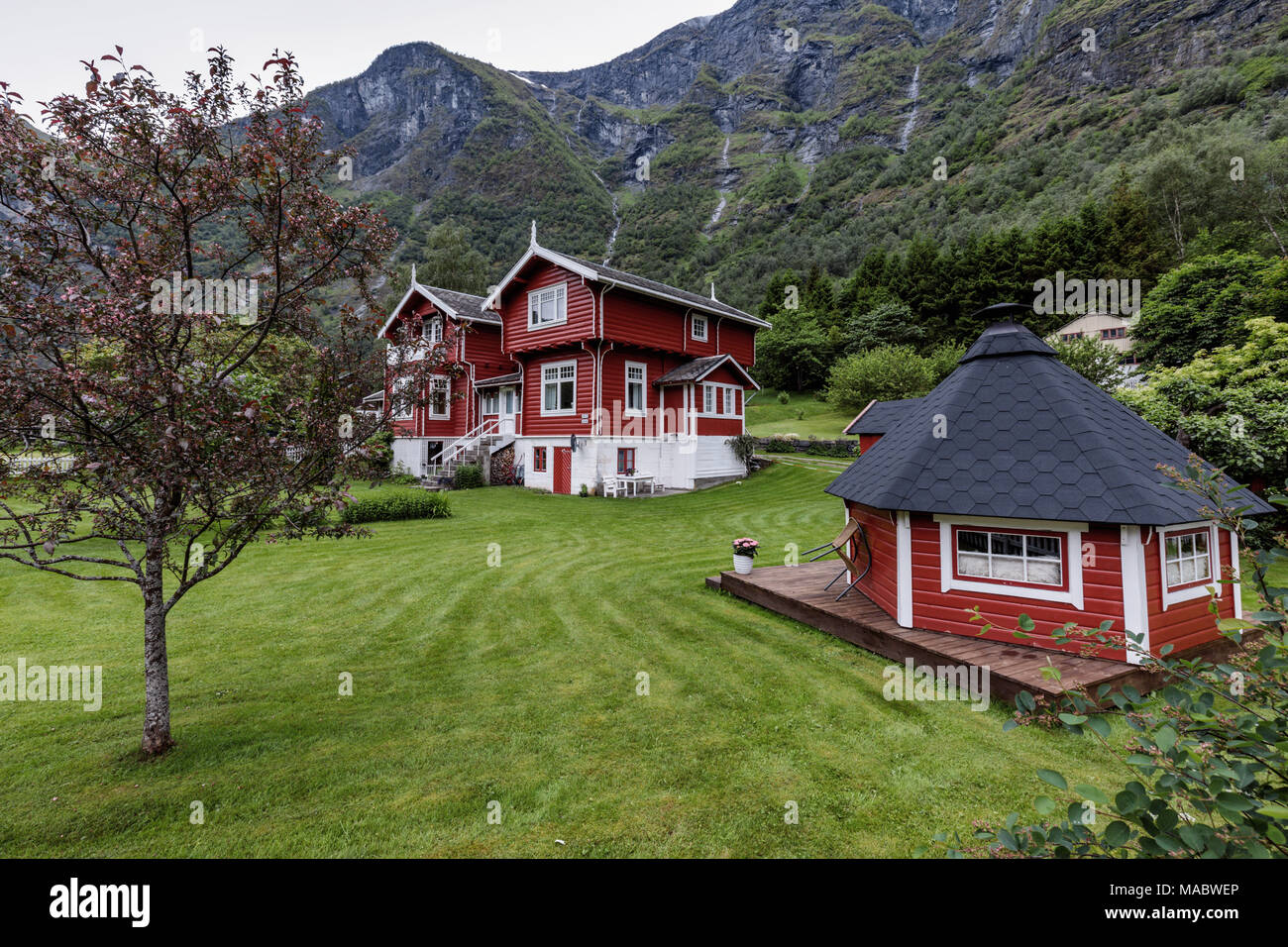 Picturesque houses in Flam, Norway Stock Photo Alamy