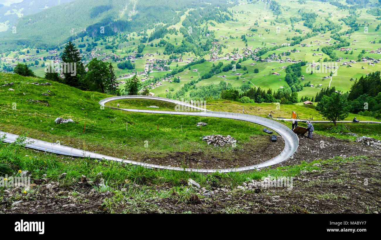 The Pfingstegg toboggan run Grindelwald Bernese Oberland, Eiger