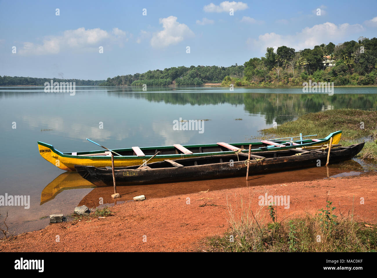 sasthamkotta lake ,a fresh water lake in kerala,india Stock Photo