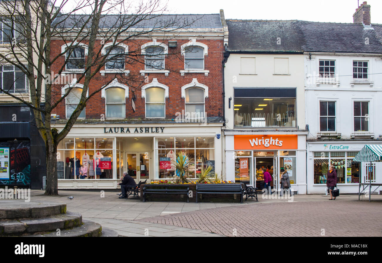 The town centre of NewcastleunderLyme in Staffordshire Stock Photo