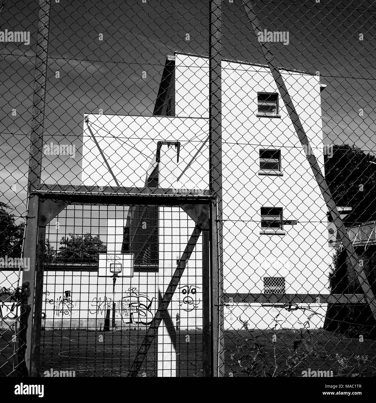 Basketball court, Lyon, France Stock Photo Alamy