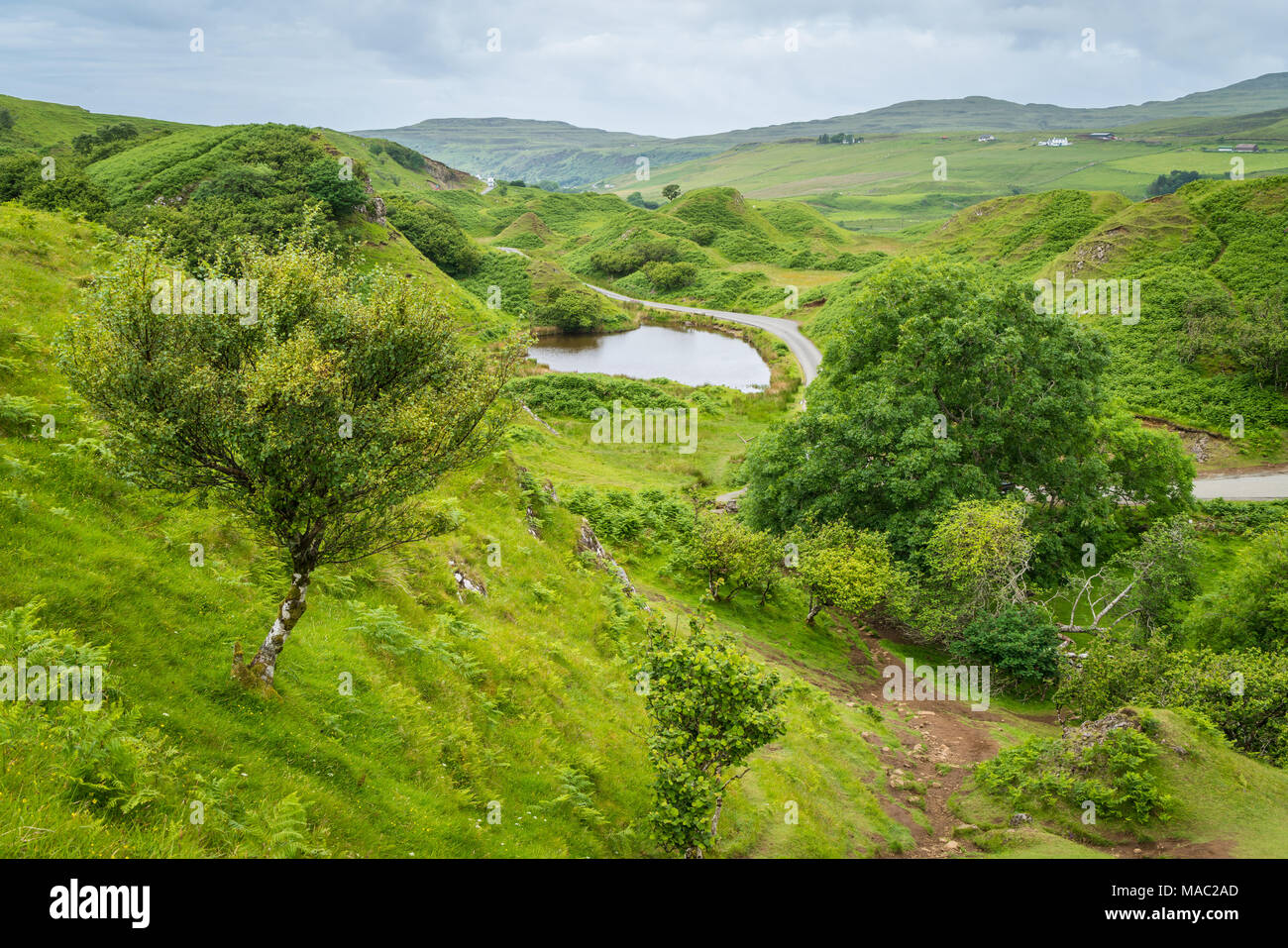 The famous Fairy Glen, located in the hills above the village of Uig on
