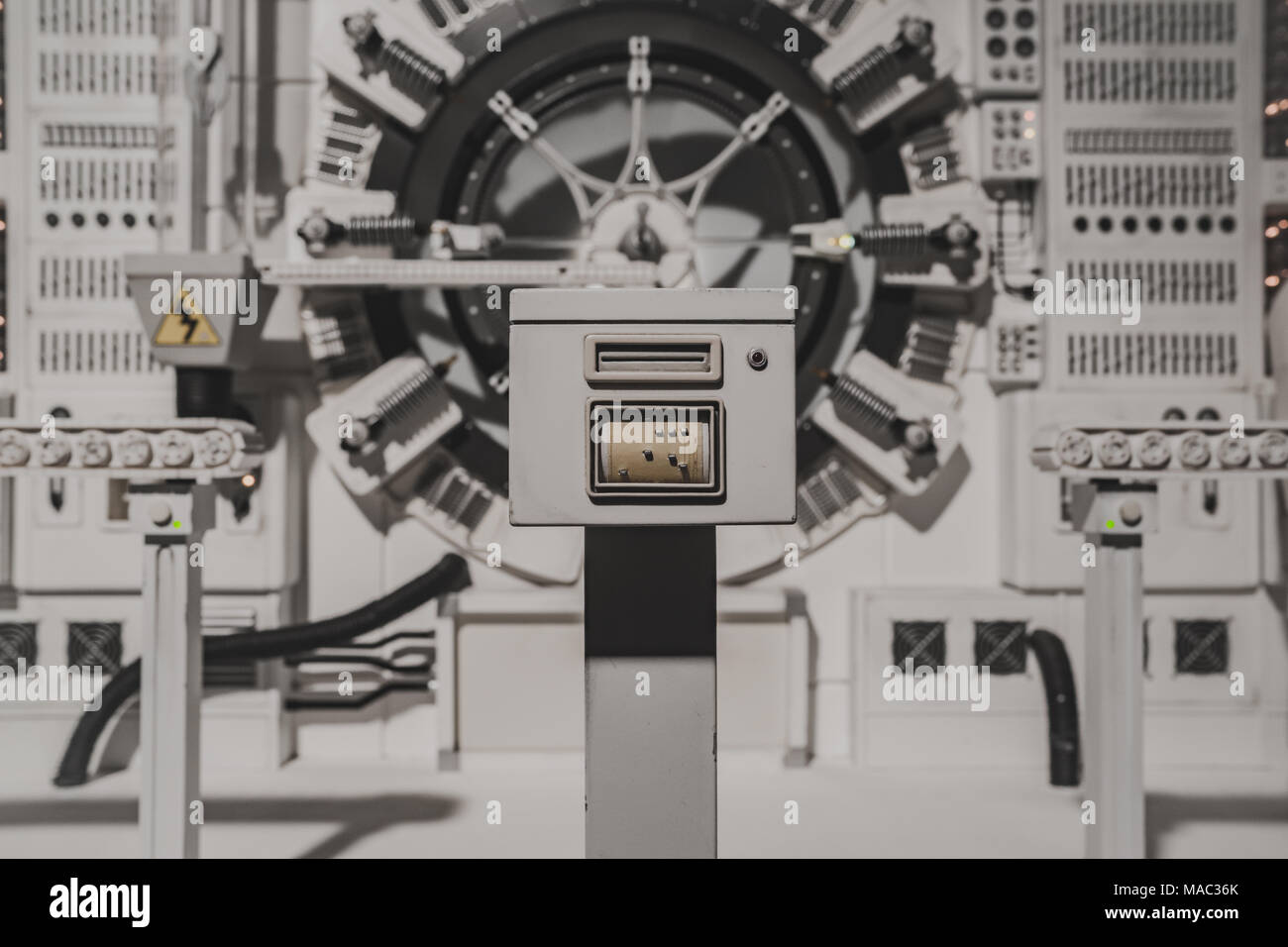 Laboratory scene on display in London at the Isle of Dogs exhibition, directed by Wes Anderson – March 2018 Stock Photo