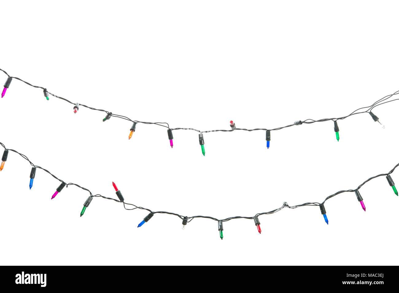 string wired bulbs on white background. Stock Photo